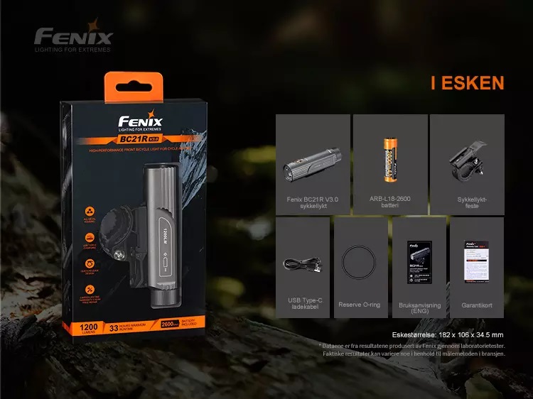 Fenix Sykkellykt BC21R V3.0