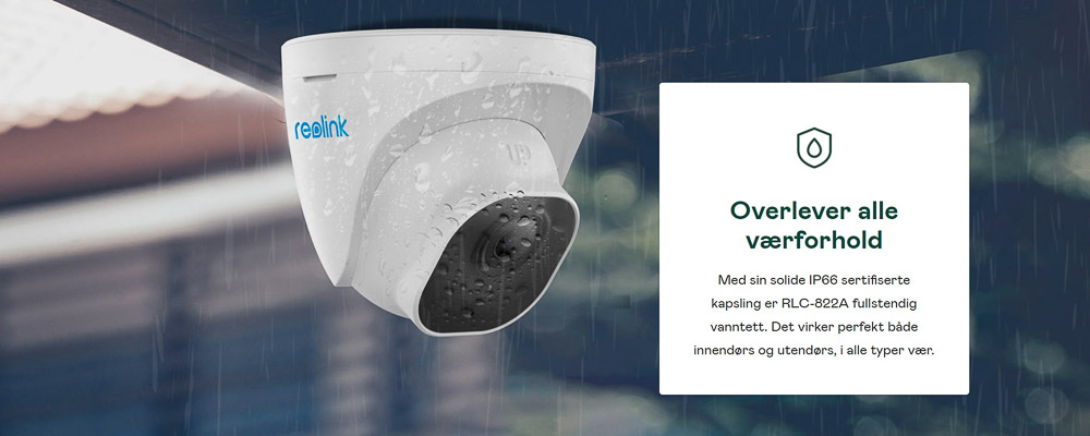 Reolink RLC-822A 4K PoE overvåkningskamera med AI, 3x optisk zoom
