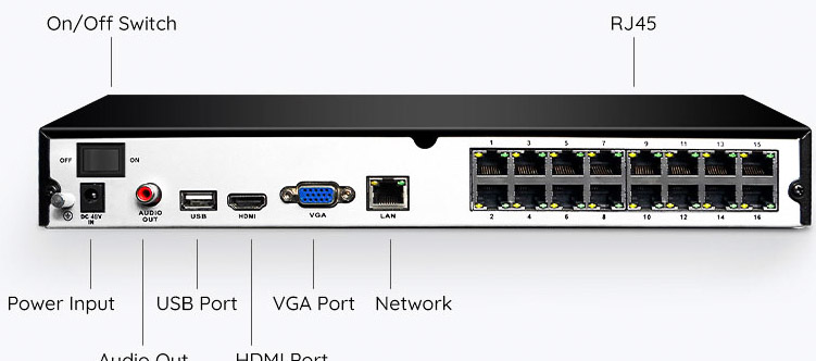 Reolink RLN16-410 – 8 kanalers PoE NVR 3TB (opptaker)