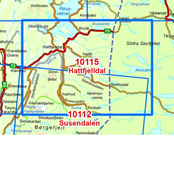 Hattfjelldal 1:50 000 - Kart 10115 i Norges-serien