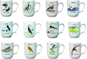 Sett årets fugl krus - 12 stk assortert