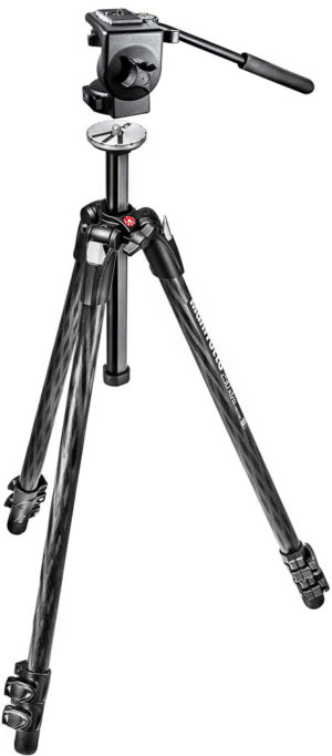 Manfrotto Stativkit 290 Xtra 3-Seksjoner Karbonfiber m/128RC videohode