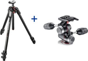 Manfrotto Stativkit 055 Carbon 3-section Tripod m/treveishode - MT055CXPRO3 og MHXPRO-3W