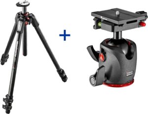 Manfrotto Stativkit 055 Carbon 3-section Tripod m/kulehode - MT055CXPRO3 og MHXPRO-BHQ6