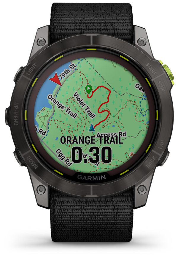 Garmin Enduro 2 – Carbon Gray DLC Titanium with Black UltraFit Nylon Strap - GPS klokke for den aktive friluftsentusiast