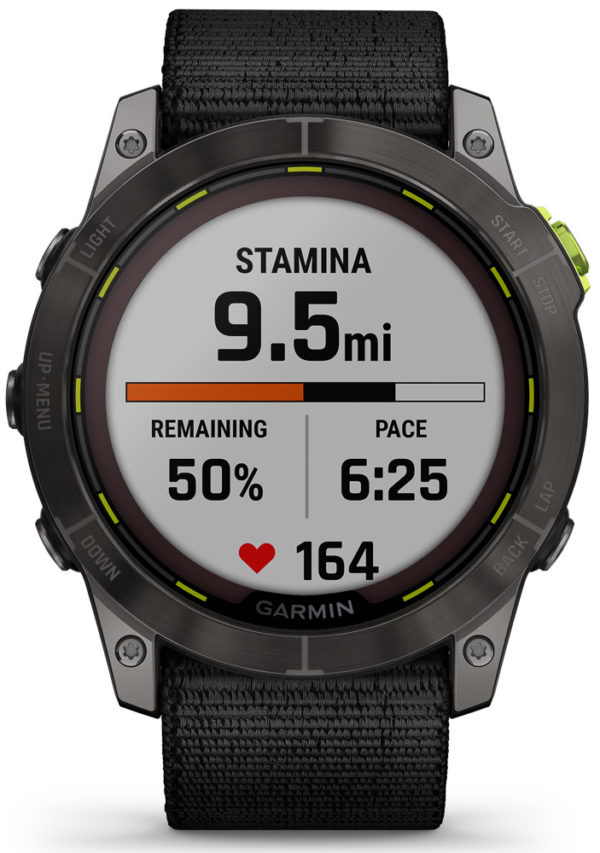 Garmin Enduro 2 – Carbon Gray DLC Titanium with Black UltraFit Nylon Strap - GPS klokke for den aktive friluftsentusiast