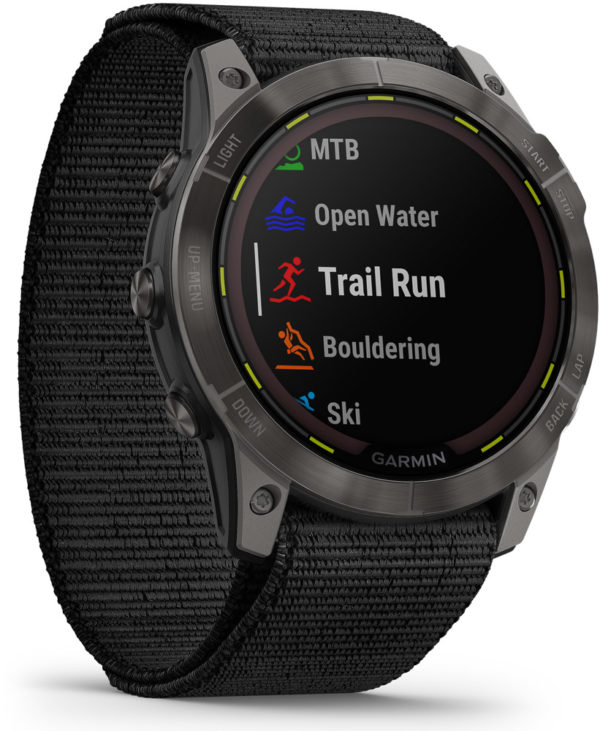 Garmin Enduro 2 – Carbon Gray DLC Titanium with Black UltraFit Nylon Strap - GPS klokke for den aktive friluftsentusiast