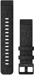 Garmin QuickFit 20-klokkeremmer, sammenflettet sort nylon med anordning i sort