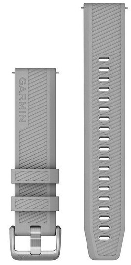 Garmin Hurtigutløsningsrem, puddergrå silikonrem med anordning i rustfritt stål