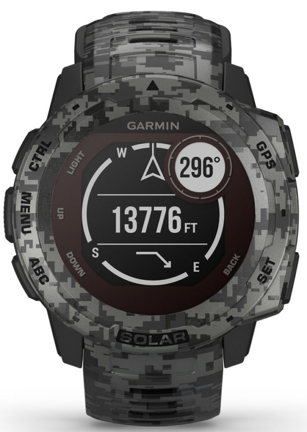 Garmin Instinct Solar Edition – Camo, Graphite Camo