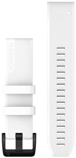 Garmin QuickFit 22-klokkeremmer, hvit med anordning i sort rustfritt stål