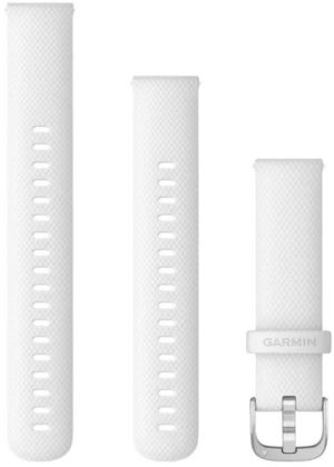 Garmin Hurtigutløsningsrem (18mm), hvit med sølvfarget anordning