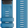 Garmin QuickFit 26-klokkeremmer, Himmelblå silikon med anordning i sort rustfritt stål