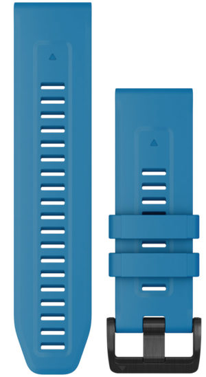Garmin QuickFit 26-klokkeremmer, Himmelblå silikon med anordning i sort rustfritt stål