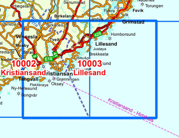 Lillesand 1:50 000 - Kart 10003 i Norges-serien