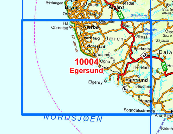 Egersund 1:50 000 - Kart 10004 i Norges-serien