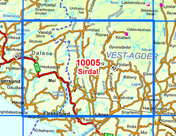 Sirdal 1:50 000 - Kart 10005 i Norges-serien