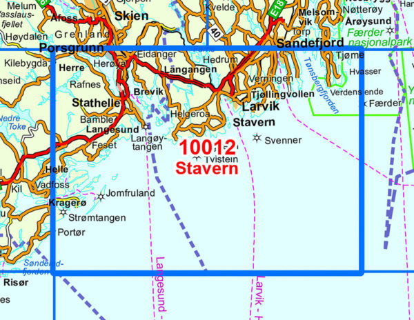 Stavern 1:50 000 - Kart 10012 i Norges-serien