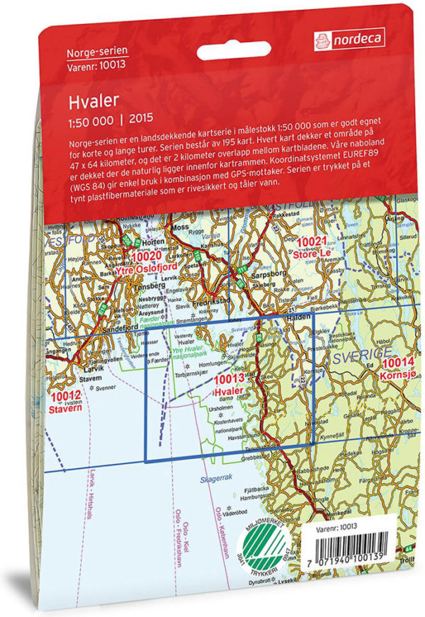 Hvaler 1:50 000 - Kart 10013 i Norges-serien