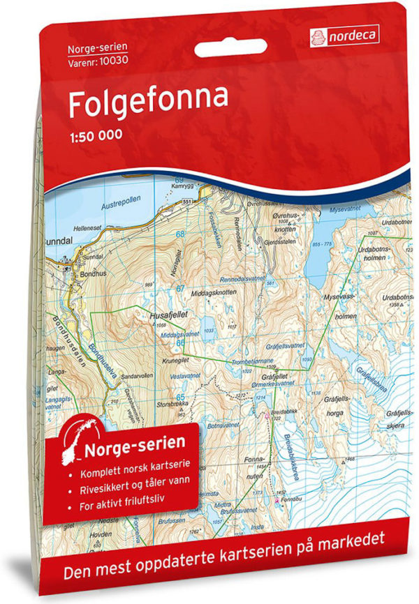 Folgefonna 1:50 000 - Kart 10030 i Norges-serien