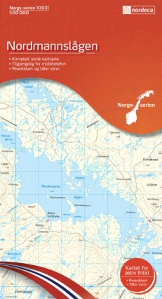 Nordmannslågen 1:50 000 - Kart 10031 i Norges-serien