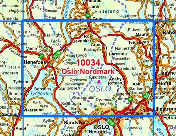 Oslo Nordmark 1:50 000 - Kart 10034 i Norges-serien