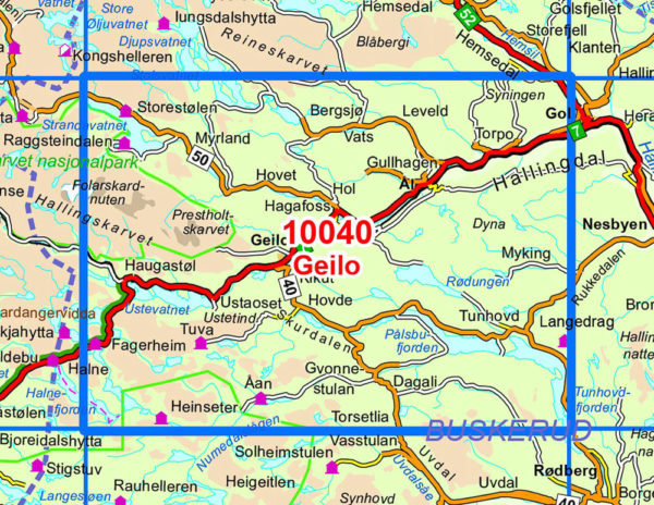 Geilo 1:50 000 - Kart 10040 i Norges-serien