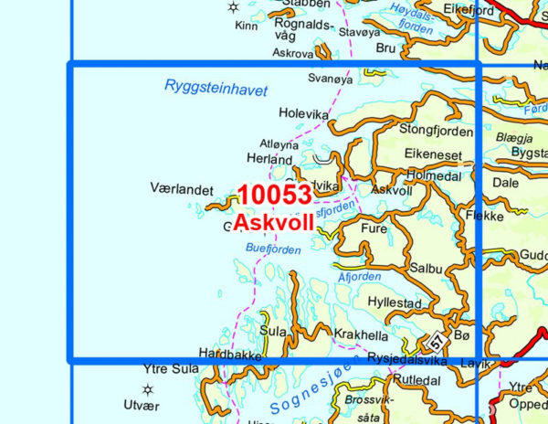 Askvoll 1:50 000 - Kart 10053 i Norges-serien