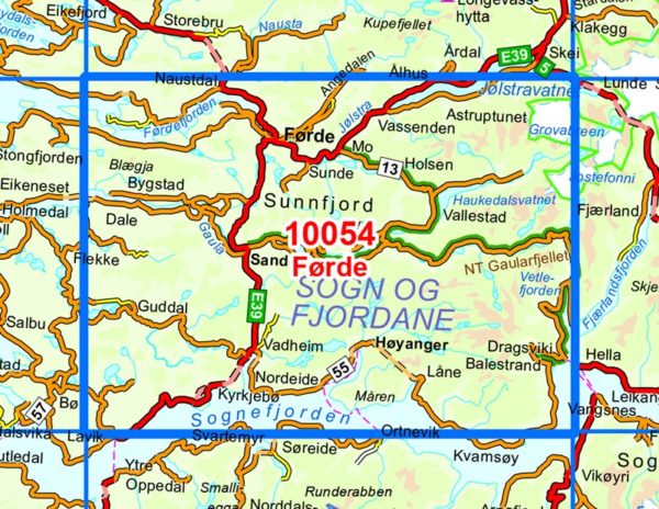 Førde 1:50 000 - Kart 10054 i Norges-serien