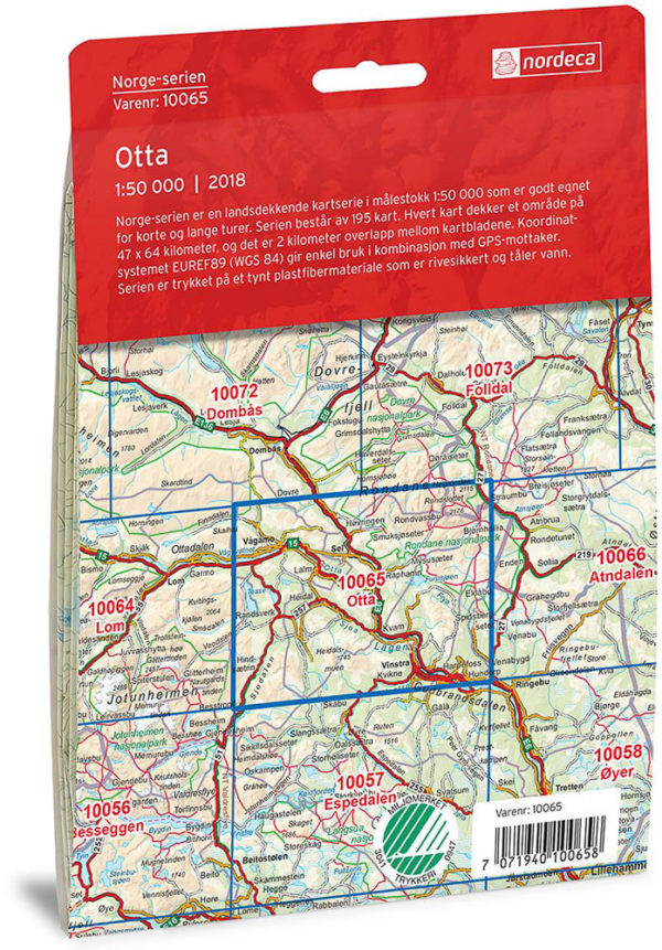 Otta 1:50 000 - Kart 10065 i Norges-serien