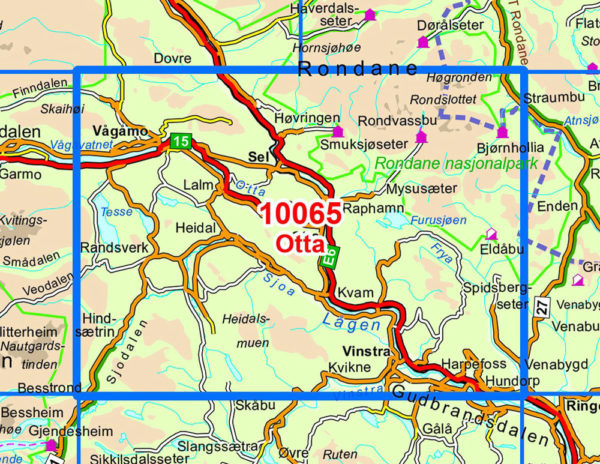 Otta 1:50 000 - Kart 10065 i Norges-serien