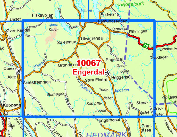 Engerdal 1:50 000 - Kart 10067 i Norges-serien