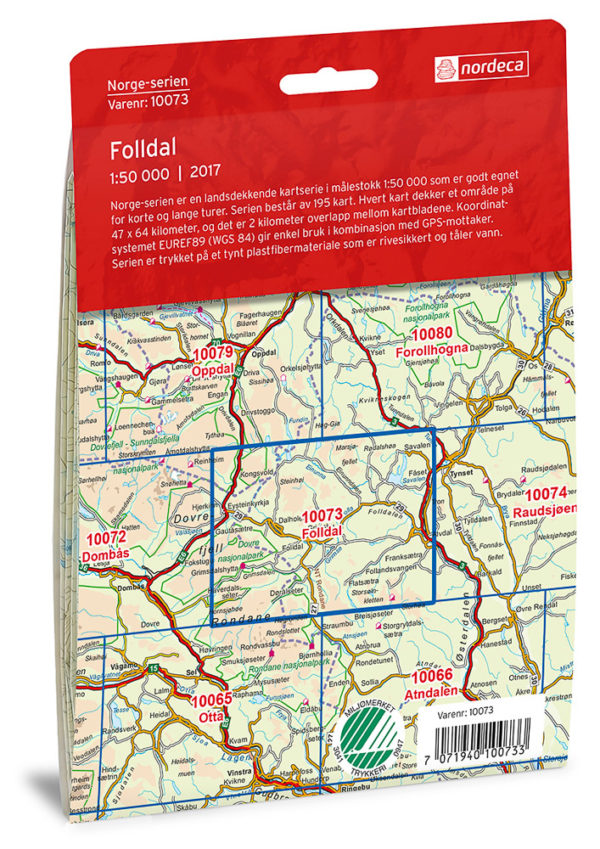 Folldal 1:50 000 - Kart 10073 i Norges-serien