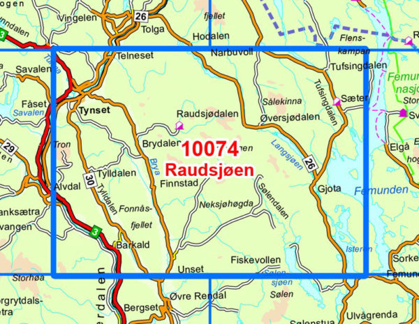 Raudsjøen 1:50 000 - Kart 10074 i Norges-serien