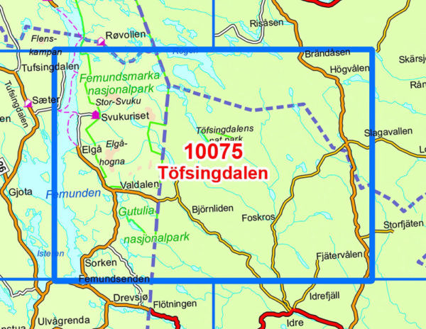 Femunden 1:50 000 - Kart 10075 i Norges-serien