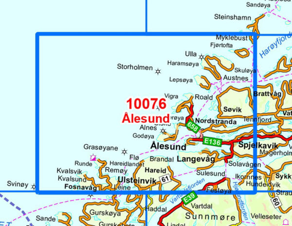Ålesund 1:50 000 - Kart 10076 i Norges-serien