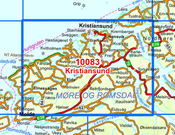 Kristiansund 1:50 000 - Kart 10083 i Norges-serien