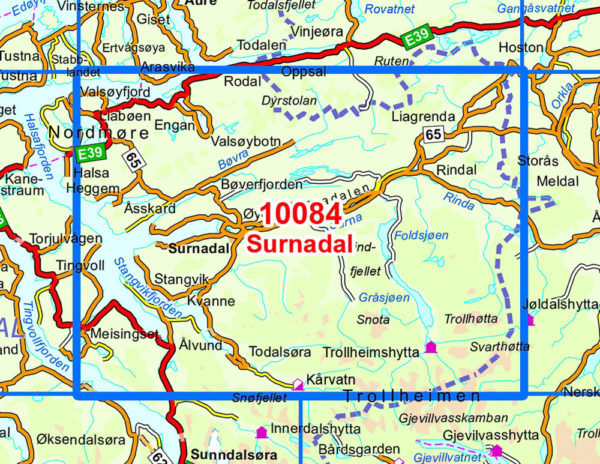 Surnadal 1:50 000 - Kart 10084 i Norges-serien