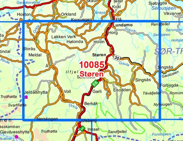 Beråk 1:50 000 - Kart 10085 i Norges-serien