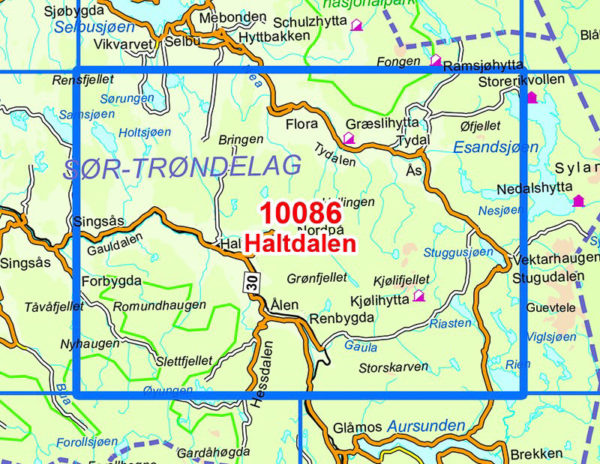 Haltdalen 1:50 000 - Kart 10086 i Norges-serien