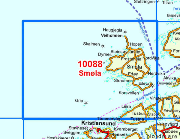 Smøla 1:50 000 - Kart 10088 i Norges-serien