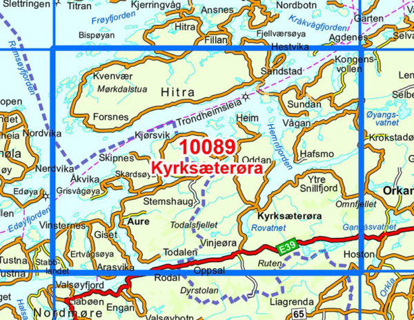 Kyrksæterøra 1:50 000 - Kart 10089 i Norges-serien