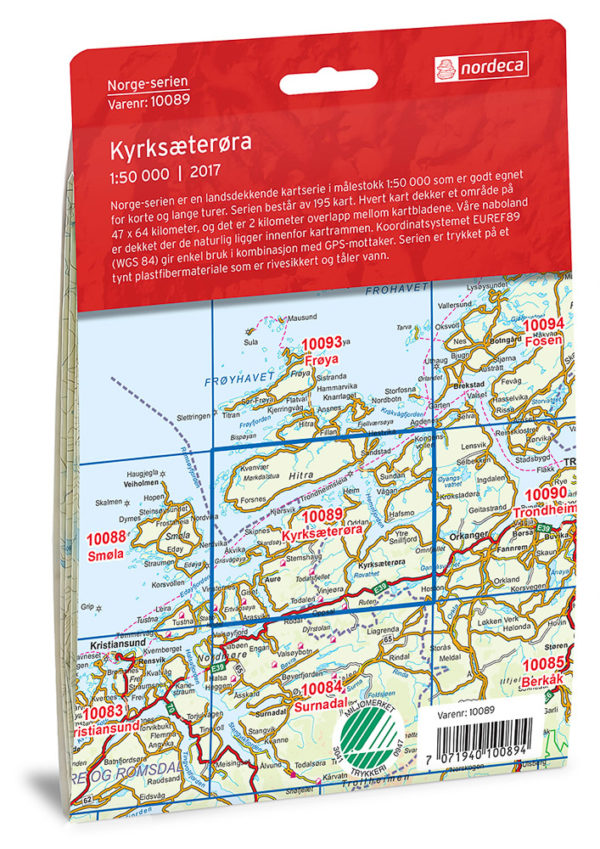 Kyrksæterøra 1:50 000 - Kart 10089 i Norges-serien