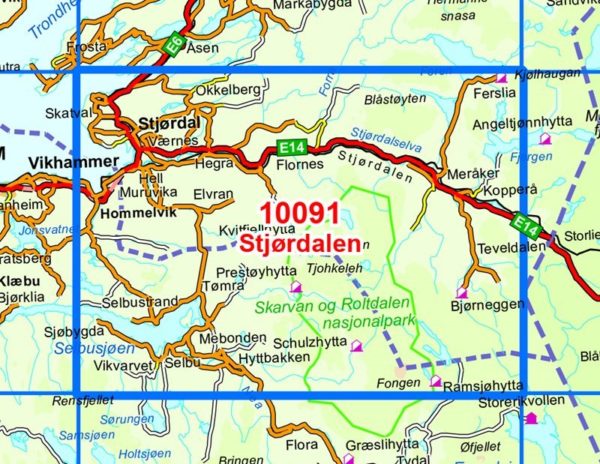 Stjørdalen 1:50 000 - Kart 10091 i Norges-serien