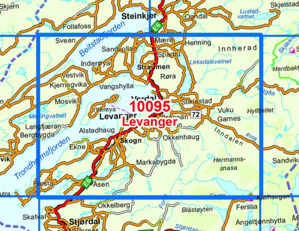 Levanger 1:50 000 - Kart 10095 i Norges-serien