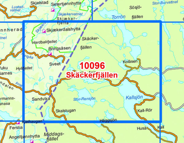 Skäckerfjällen 1:50 000 - Kart 10096 i Norges-serien