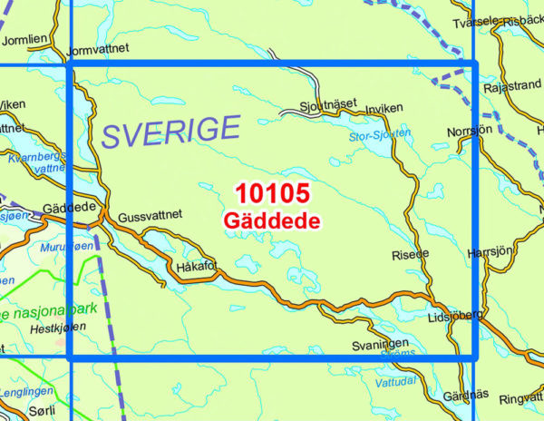 Gäddede 1:50 000 - Kart 10105 i Norges-serien