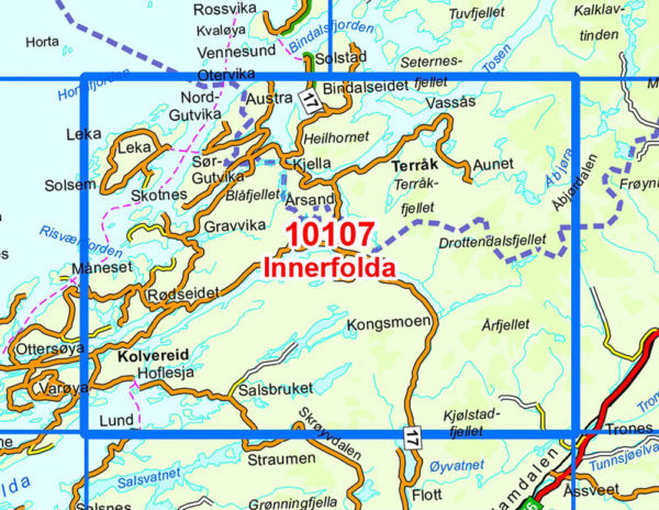 Innerfolda 1:50 000 - Kart 10107 i Norges-serien