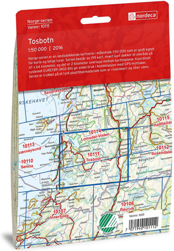 Tosbotn 1:50 000 - Kart 10111 i Norges-serien