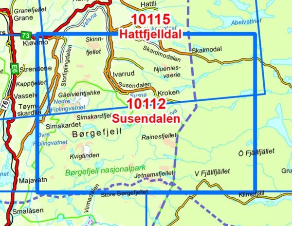 Susendalen 1:50 000 - Kart 10112 i Norges-serien